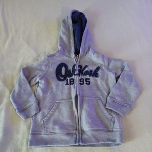 Oshkosh B'gosh Toddler Gray Full Zip Logo Hoodie Jacket Size 4T